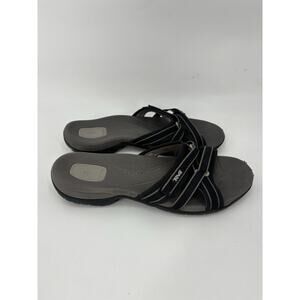 Teva Tirra Slides Sandals Womens 9.5 Black Strappy Open Toe Outdoor Athletic